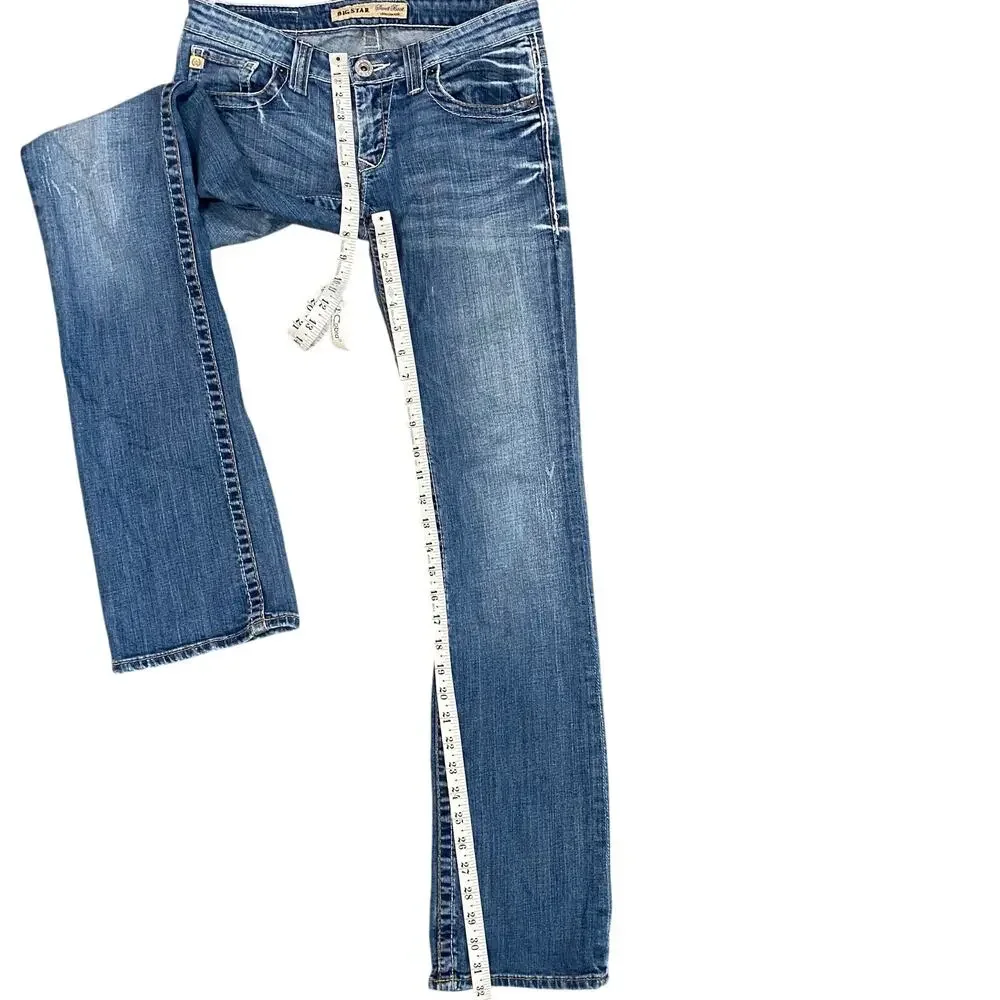 Big Star Sweet Bootcut Jeans Womens 27L Low Rise Embroidered Pocket Y2K - Picture 7 of 13